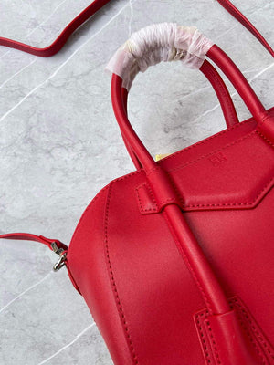 Givenchy BB50J0B00D Mini Antigona Lock Bag in Box Leather Red - Default Title - View 9