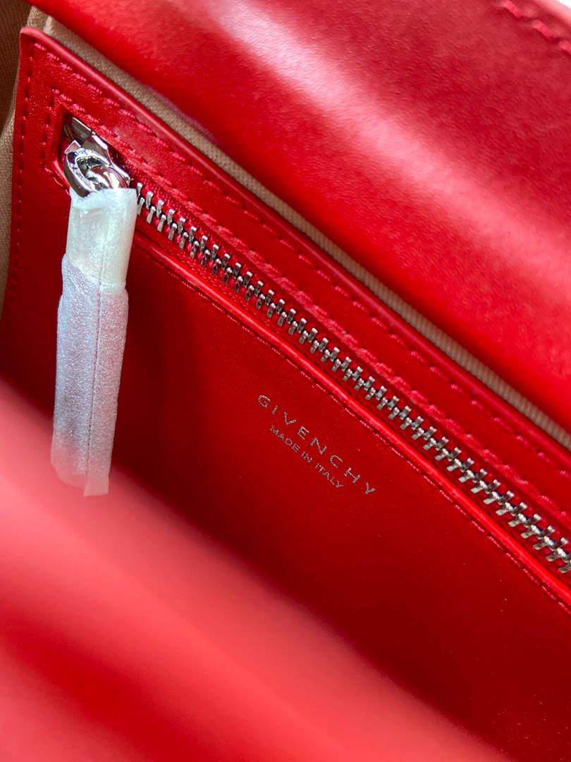 Givenchy BB50J0B00D Mini Antigona Lock Bag in Box Leather Red
