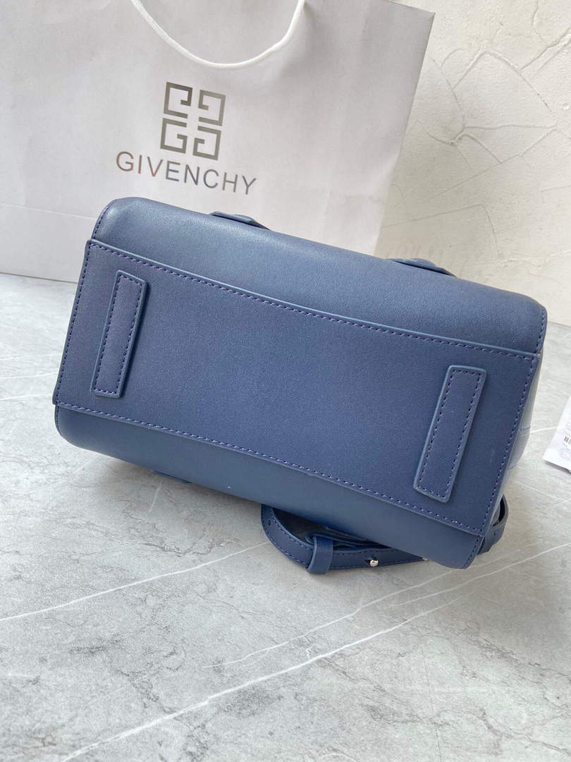 Givenchy BB50J0B00D Mini Antigona Lock Bag in Box Leather Blue