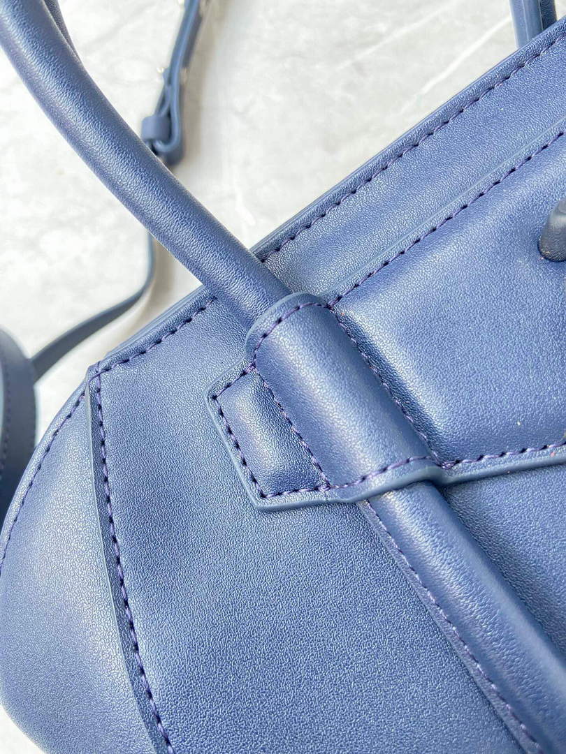 Givenchy BB50J0B00D Mini Antigona Lock Bag in Box Leather Blue