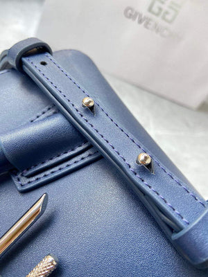Givenchy BB50J0B00D Mini Antigona Lock Bag in Box Leather Blue - Default Title - View 10