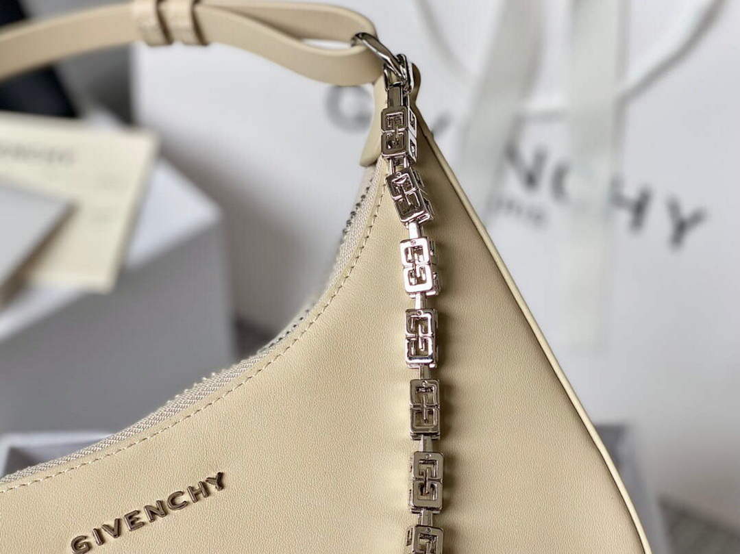 Givenchy BB50LGB1A4 Small Moon Cut Out bag in Leather Beige