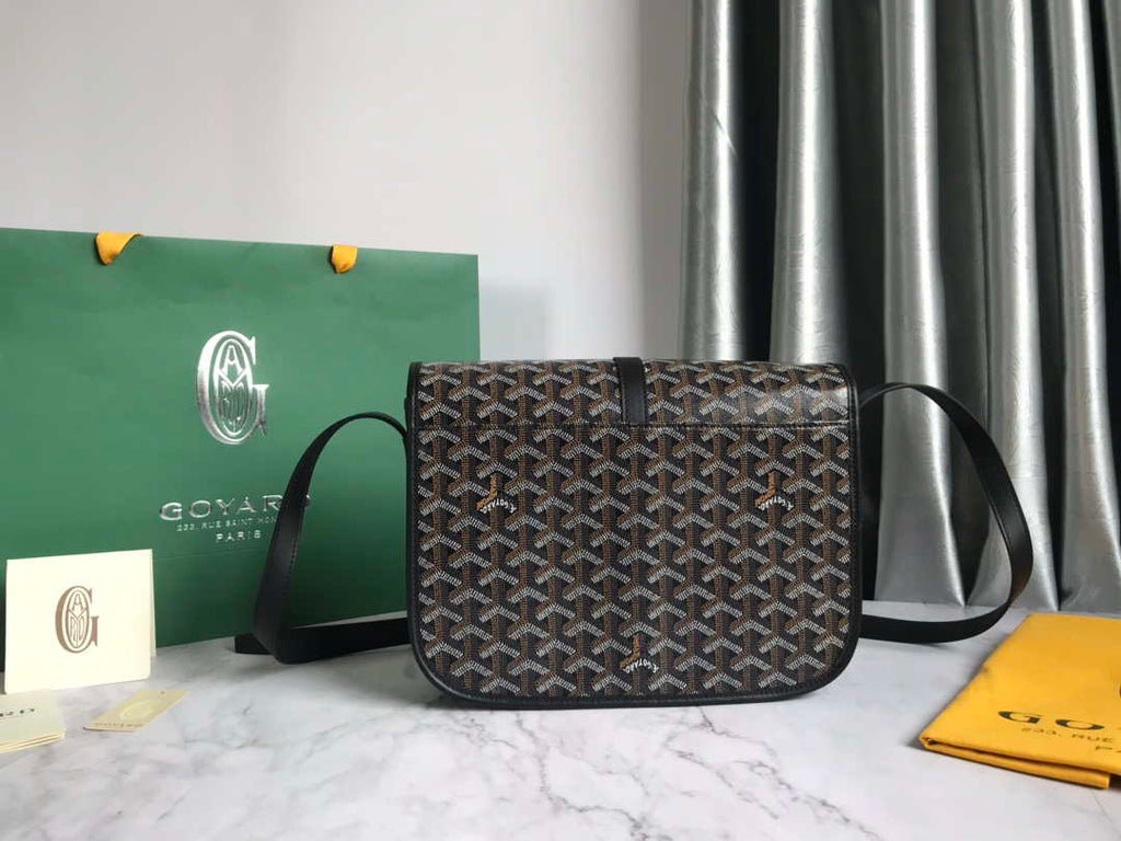 Goyard 2MMLTY01CL01P Belvedere MM Bag GY020183 Brown with Black