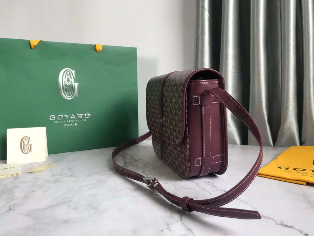 Goyard 2MMLTY01CL01P Belvedere MM Bag GY020183 Wine Red