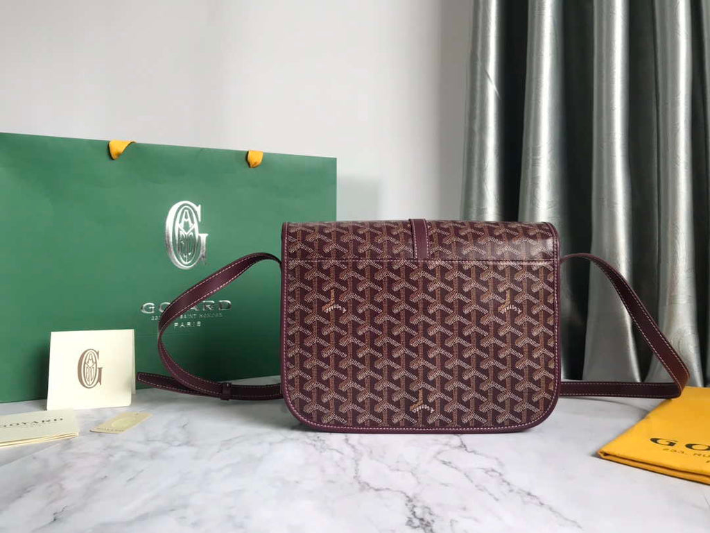 Goyard 2MMLTY01CL01P Belvedere MM Bag GY020183 Wine Red