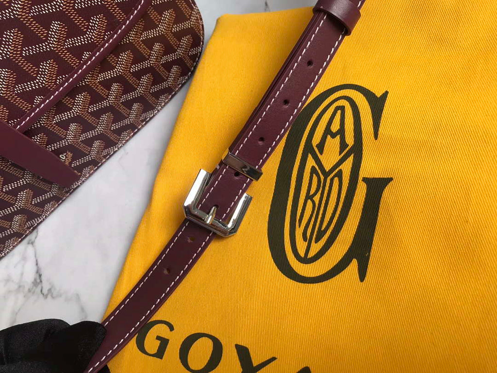 Goyard 2MMLTY01CL01P Belvedere MM Bag GY020183 Wine Red