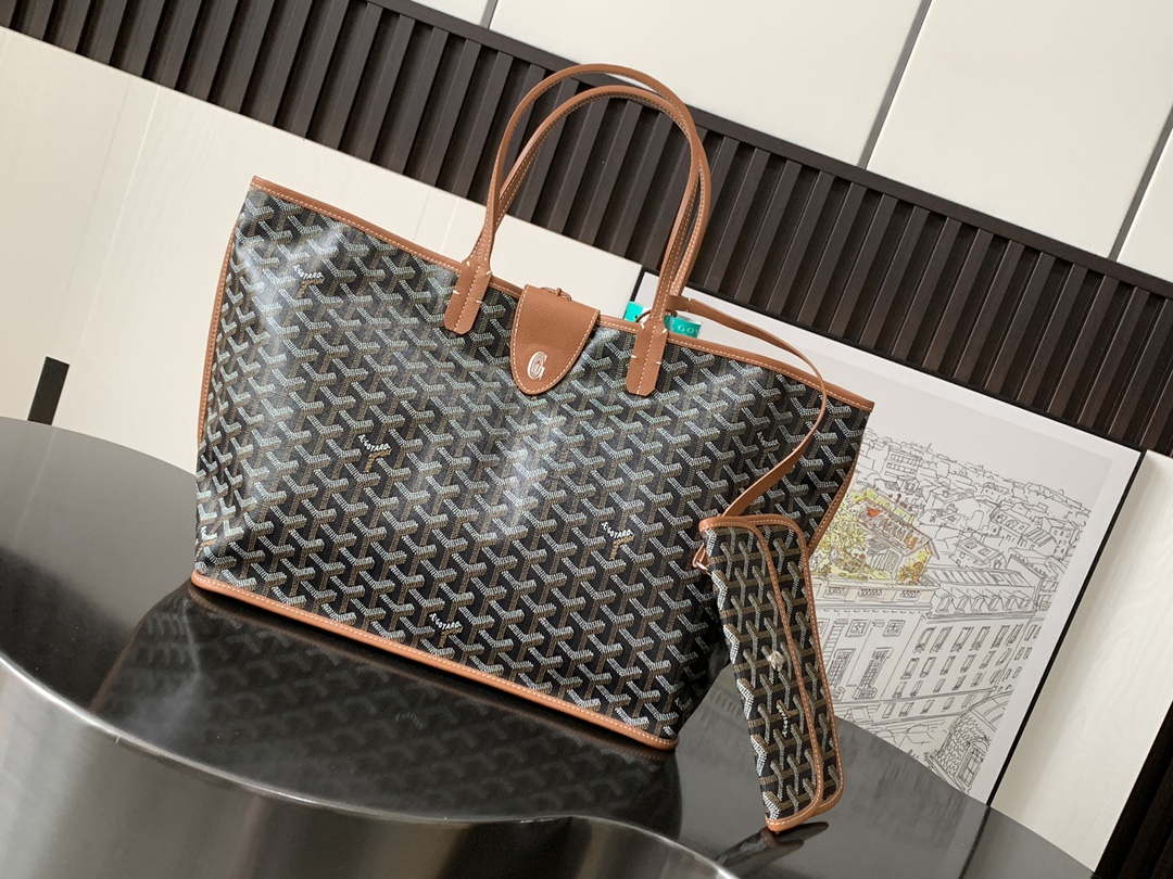 Goyard ANJOUSPMLCG03TY01P Anjou PM Bag Black and Tan - Default Title - View 1