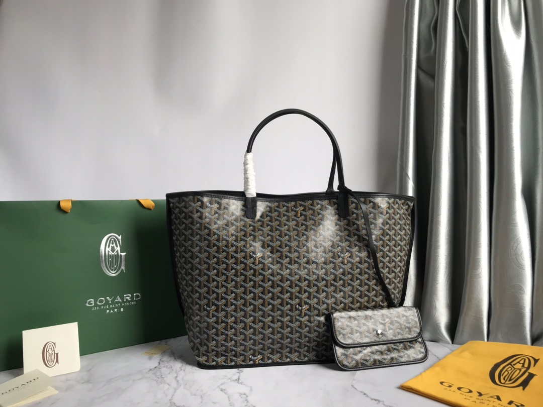 Goyard GMLCG09TY09P Anjou GM Bag Black with Brown - Default Title - View 1
