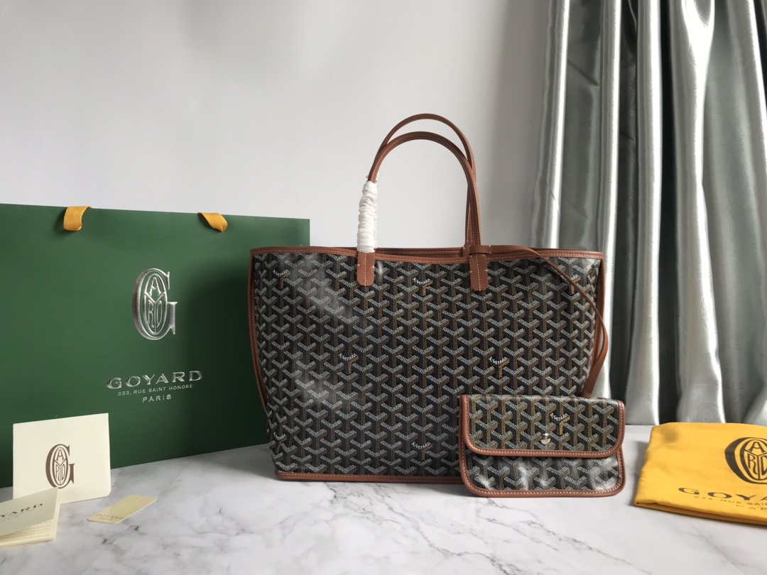 Goyard GMLTY01CL03P Saint Louis GM Bag Black with Brown - Default Title - View 1