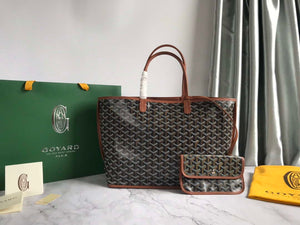 Goyard GMLTY01CL03P Saint Louis GM Bag Black with Brown - Default Title - View 1