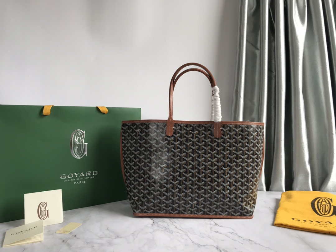 Goyard GMLTY01CL03P Saint Louis GM Bag Black with Brown