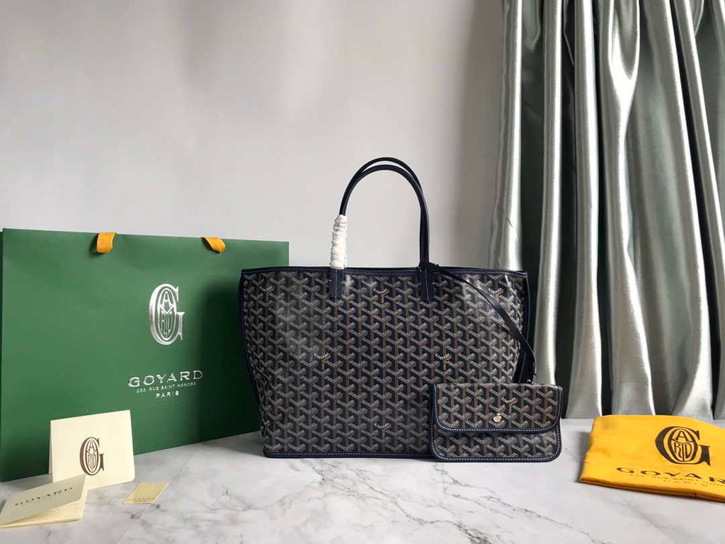 Goyard GMLTY01CL03P Saint Louis GM Bag Brown with Navy Blue