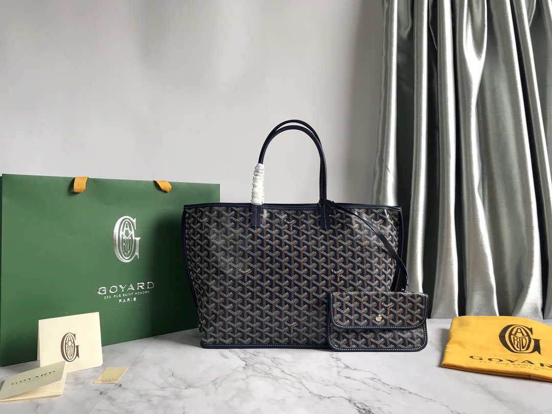 Goyard GMLTY01CL03P Saint Louis GM Bag Brown with Navy Blue - Default Title - View 1