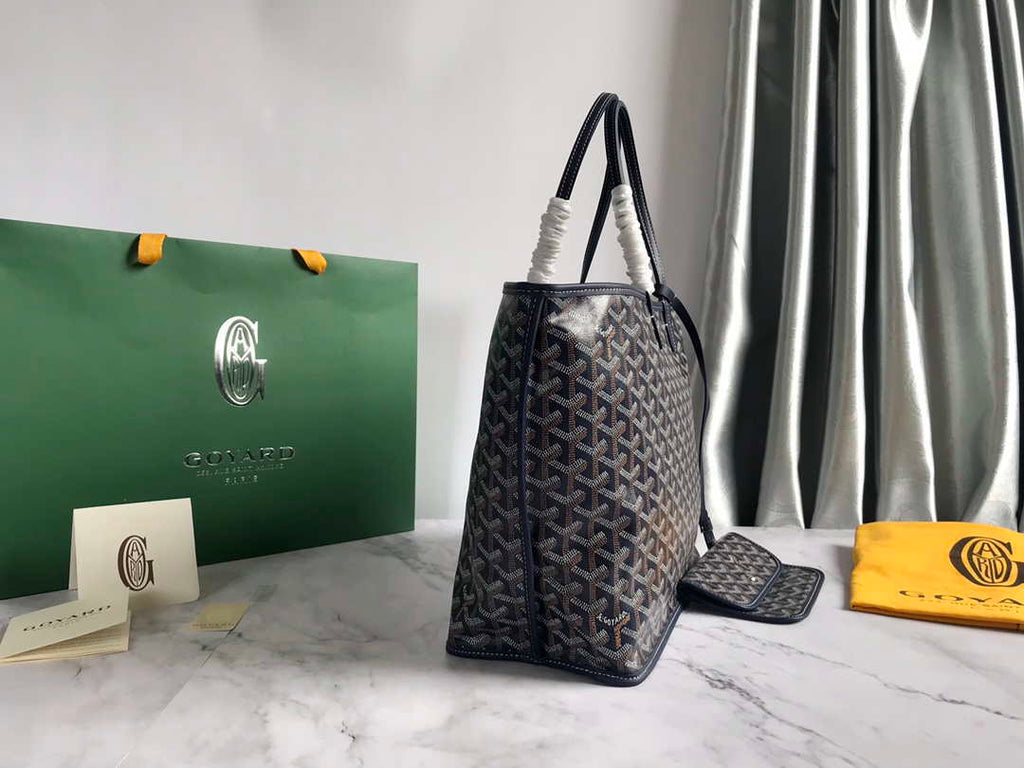 Goyard GMLTY01CL03P Saint Louis GM Bag Brown with Navy Blue
