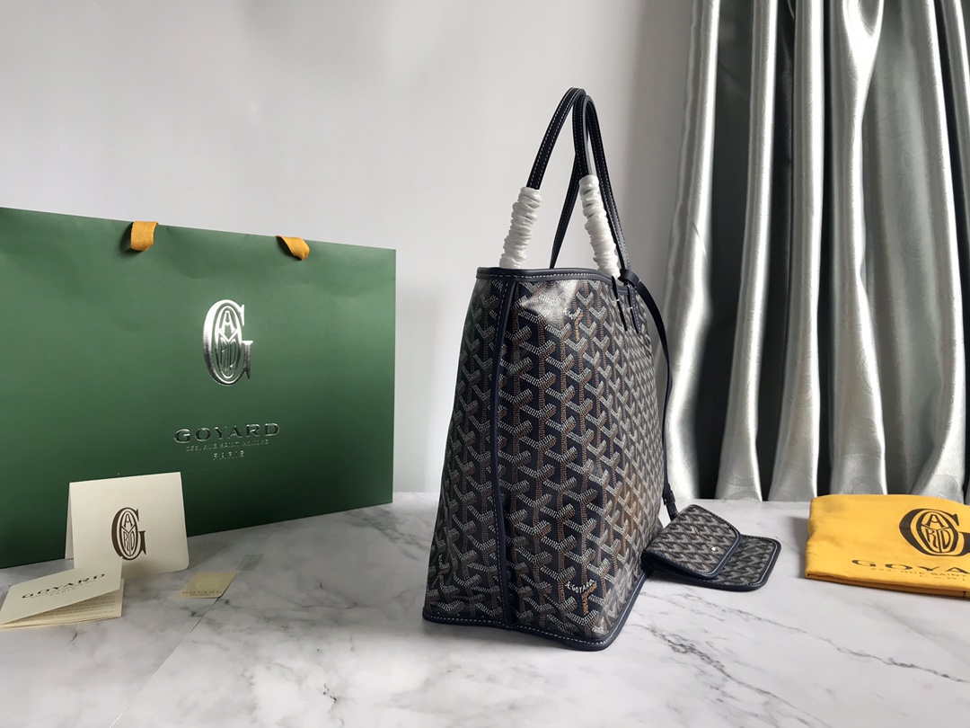 Goyard GMLTY01CL03P Saint Louis GM Bag Brown with Navy Blue - Default Title - View 2