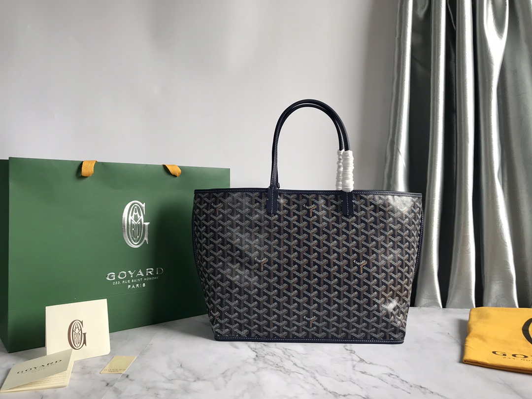 Goyard GMLTY01CL03P Saint Louis GM Bag Brown with Navy Blue - Default Title - View 3