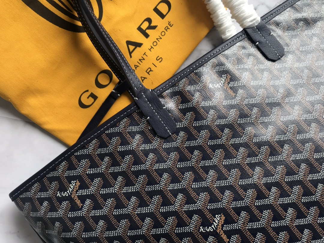 Goyard GMLTY01CL03P Saint Louis GM Bag Brown with Navy Blue - Default Title - View 5
