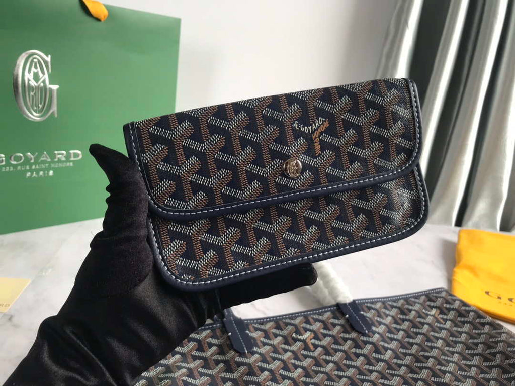 Goyard GMLTY01CL03P Saint Louis GM Bag Brown with Navy Blue
