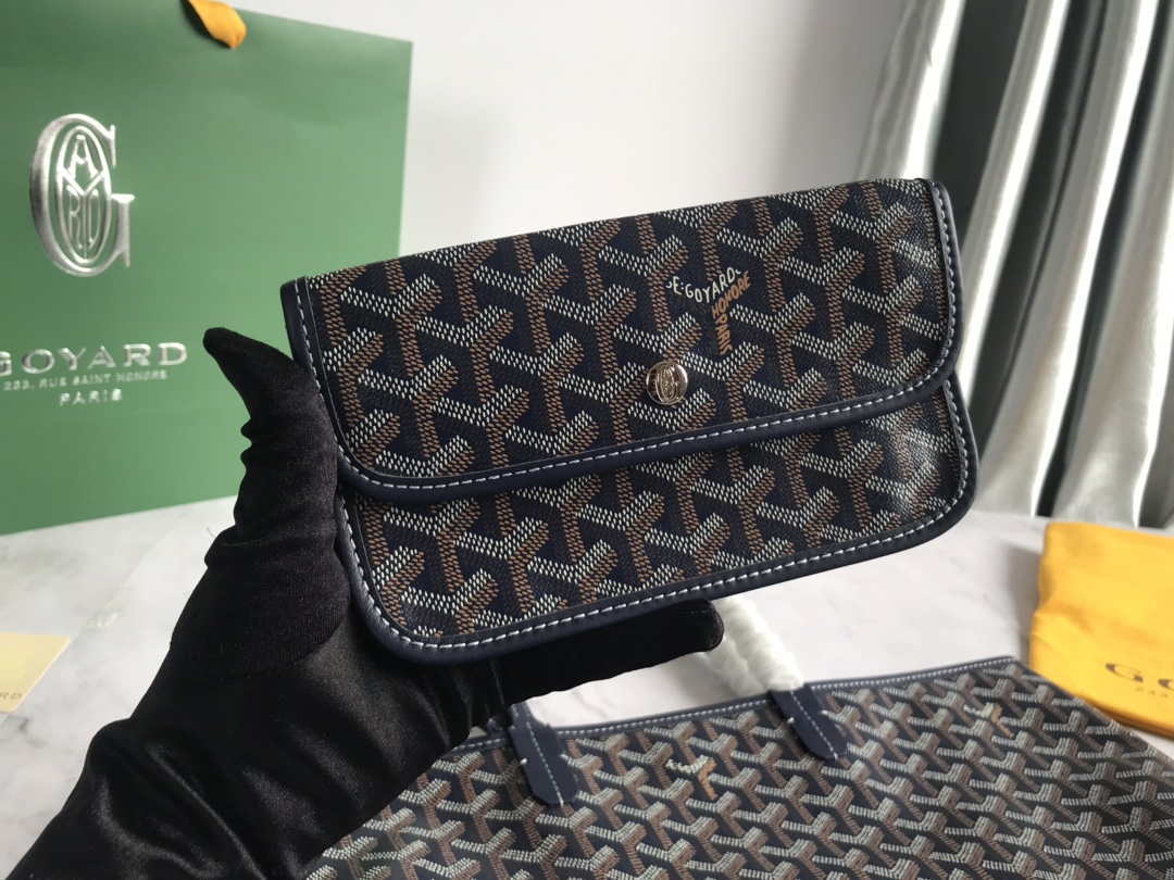 Goyard GMLTY01CL03P Saint Louis GM Bag Brown with Navy Blue - Default Title - View 7