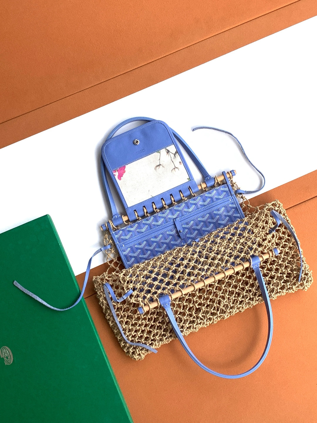 Goyard GY8112 Sac Aligre PM Mesh Bag Blue