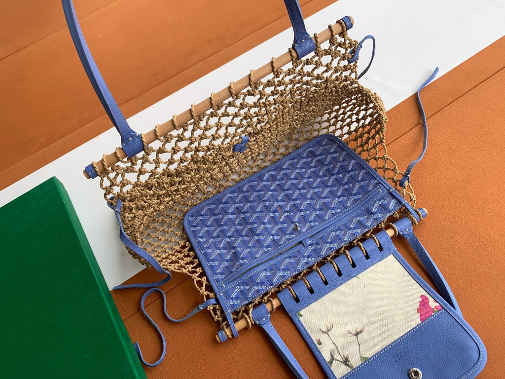 Goyard GY8112 Sac Aligre PM Mesh Bag Blue