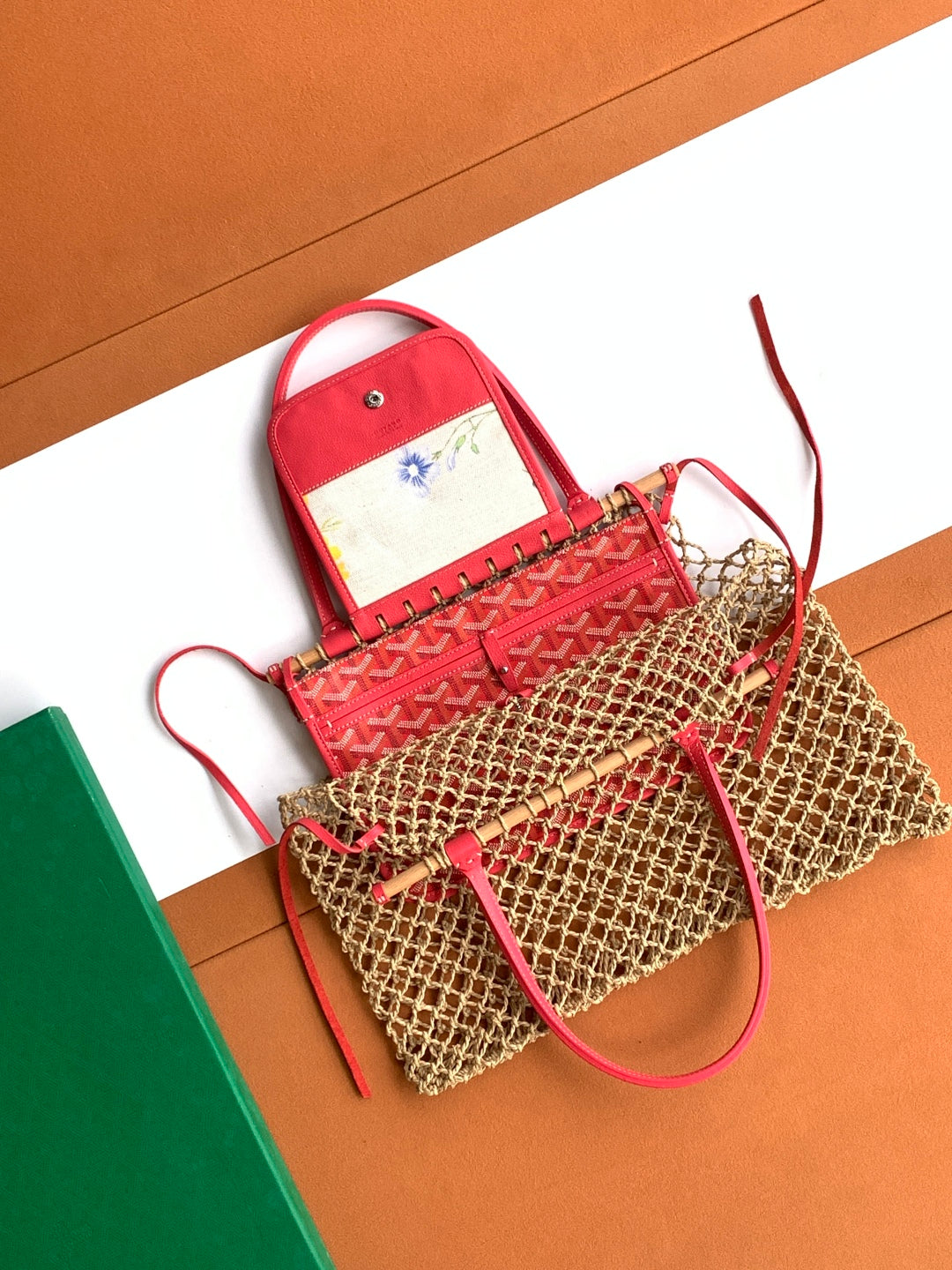 Goyard GY8112 Sac Aligre PM Mesh Bag Red