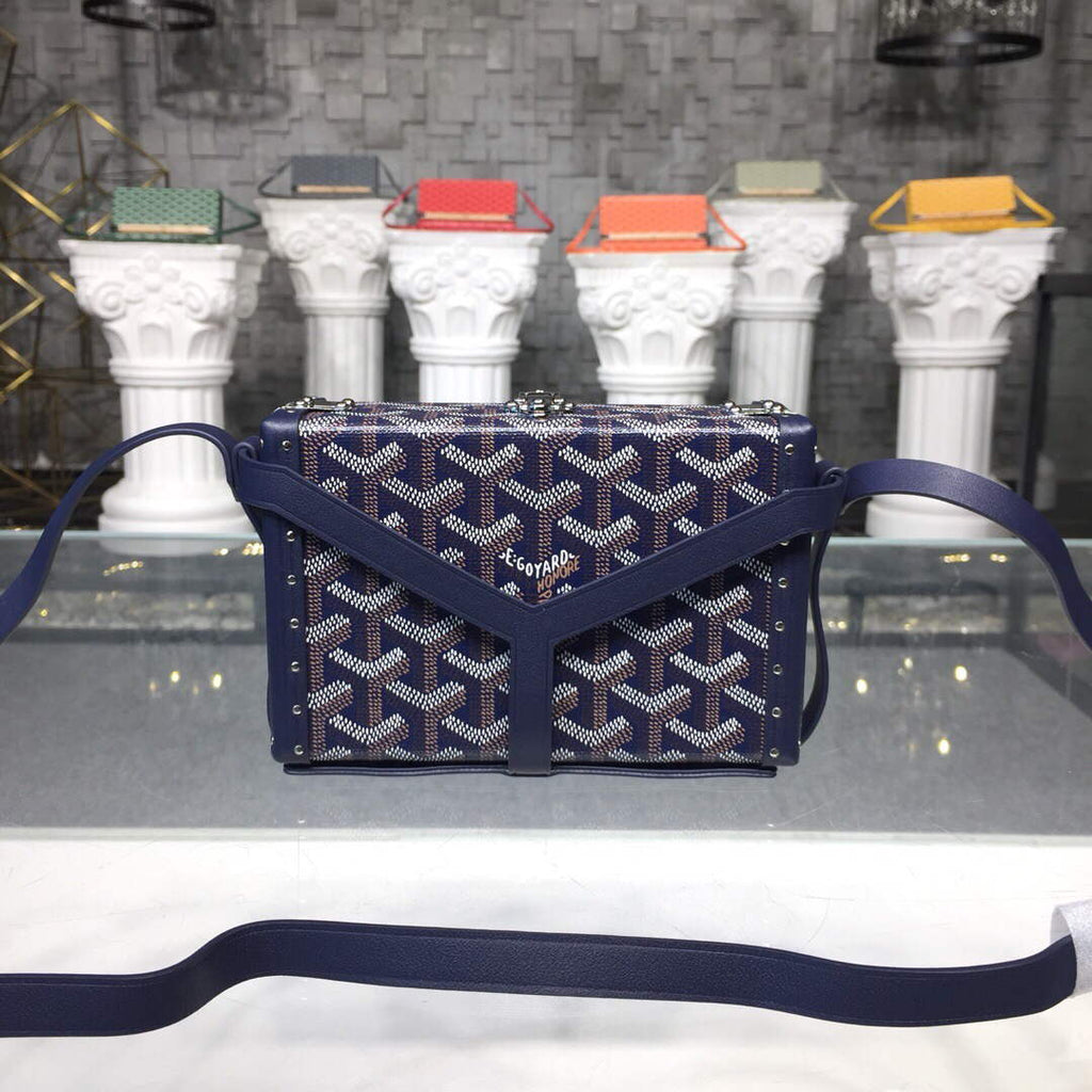 Goyard MINA08PMLTY01CL01P Minaudi¨¨re Trunk Bag Navy Blue