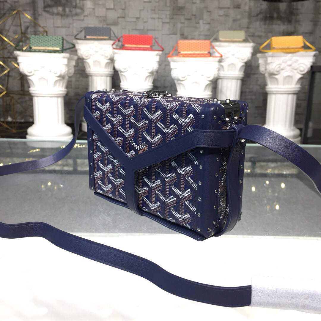 Goyard MINA08PMLTY01CL01P Minaudi¨¨re Trunk Bag Navy Blue