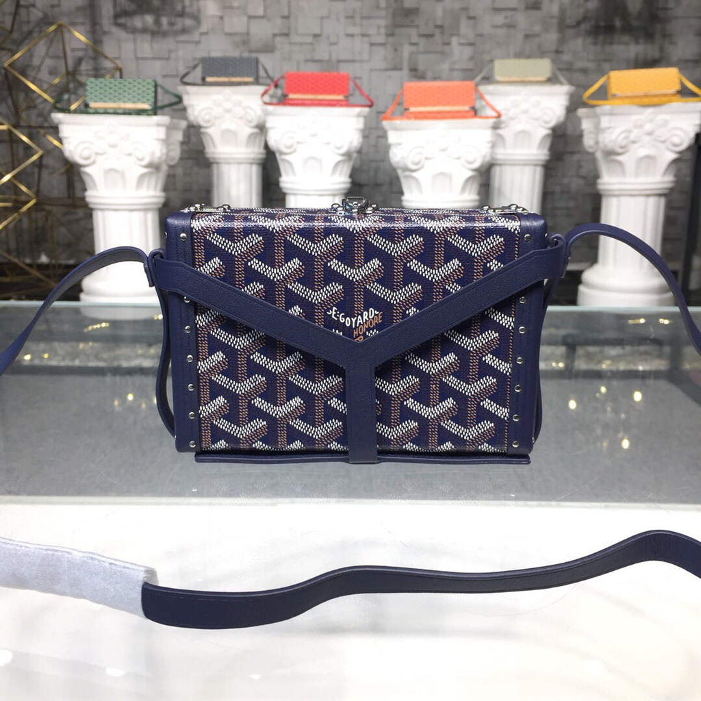 Goyard MINA08PMLTY01CL01P Minaudi¨¨re Trunk Bag Navy Blue