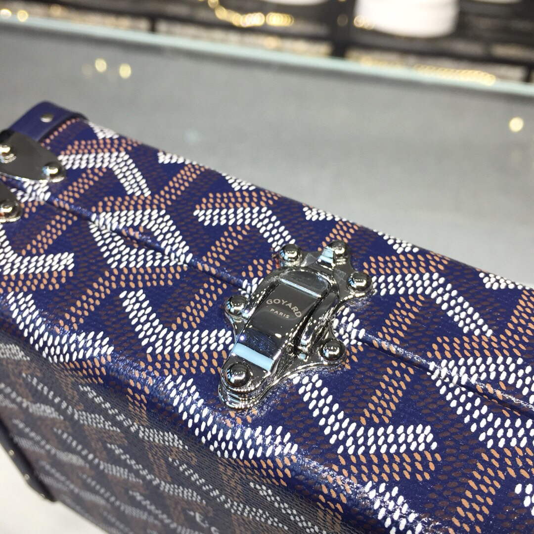 Goyard MINA08PMLTY01CL01P Minaudi¨¨re Trunk Bag Navy Blue