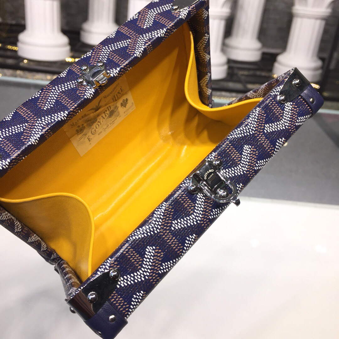 Goyard MINA08PMLTY01CL01P Minaudi¨¨re Trunk Bag Navy Blue