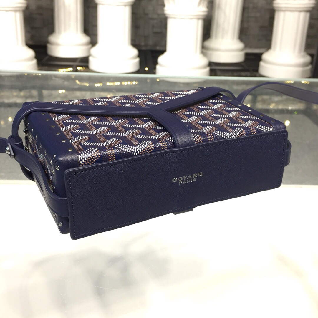 Goyard MINA08PMLTY01CL01P Minaudi¨¨re Trunk Bag Navy Blue