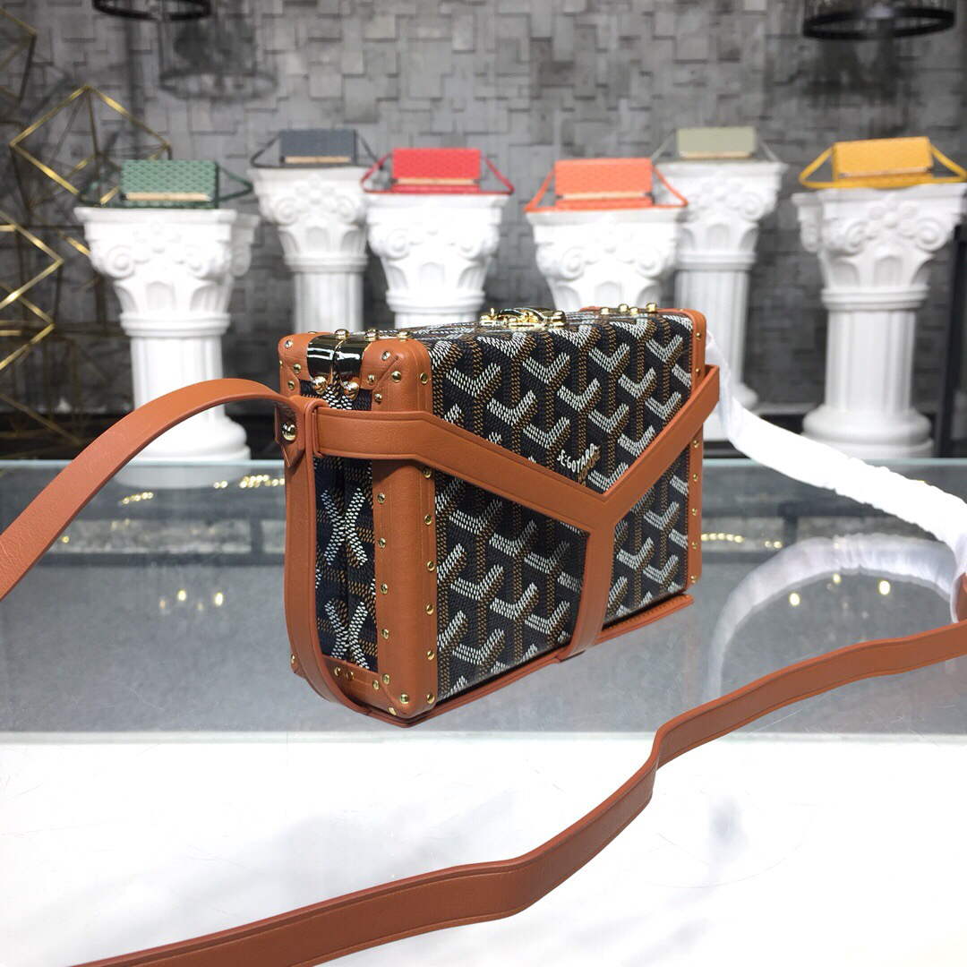 Goyard MINA08PMLTY01CL01P Minaudi¨¨re Trunk Bag Brown