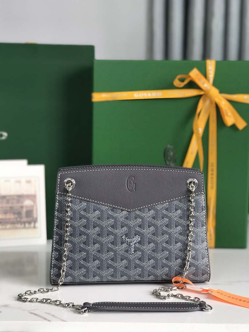 Goyard ROUETSMINTY08CL08P Rouette Structur¨¦ Mini Bag Gray
