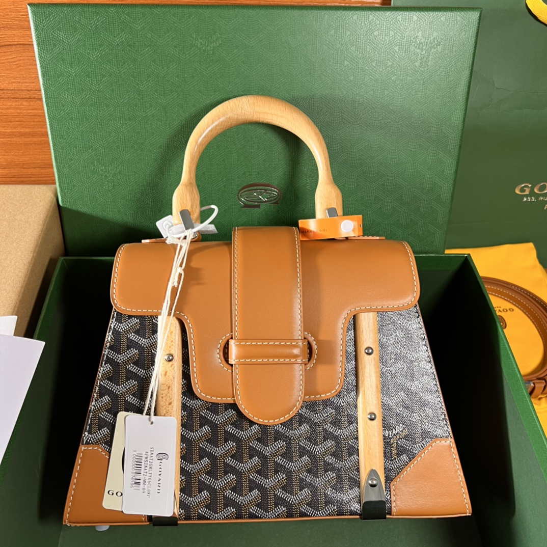 Goyard Sac Saigon Pm Bag BPMLTY07CL07P Black with Brown