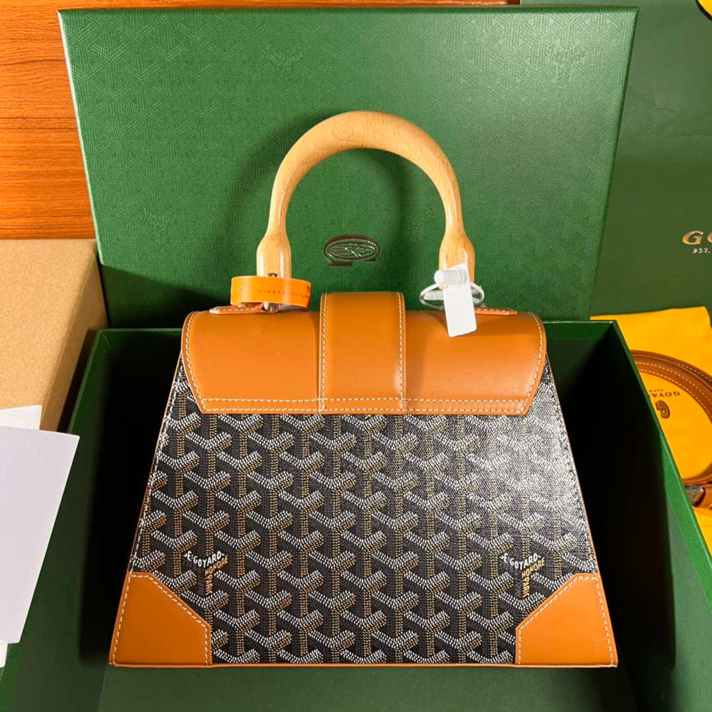 Goyard Sac Saigon Pm Bag BPMLTY07CL07P Black with Brown