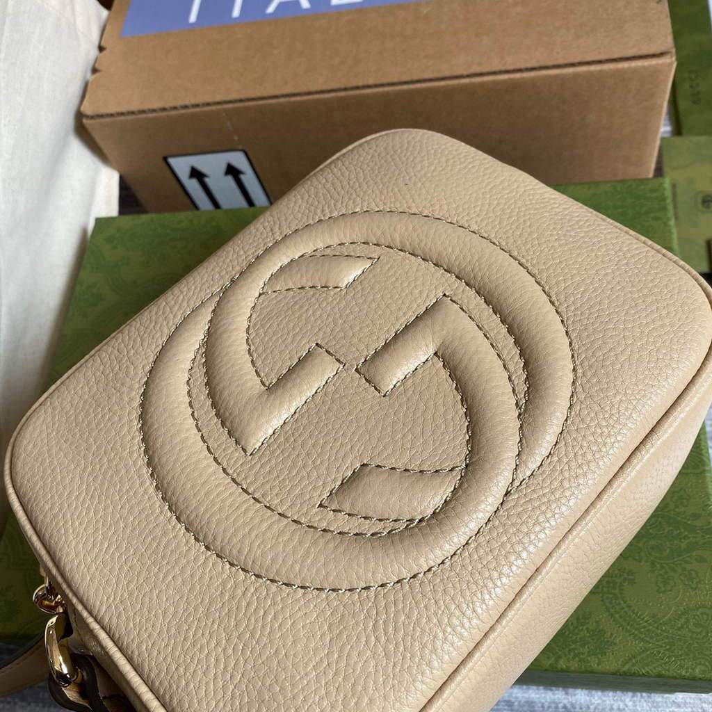 Gucci 308364 Soho small leather crossbody-bags disco bag Beige