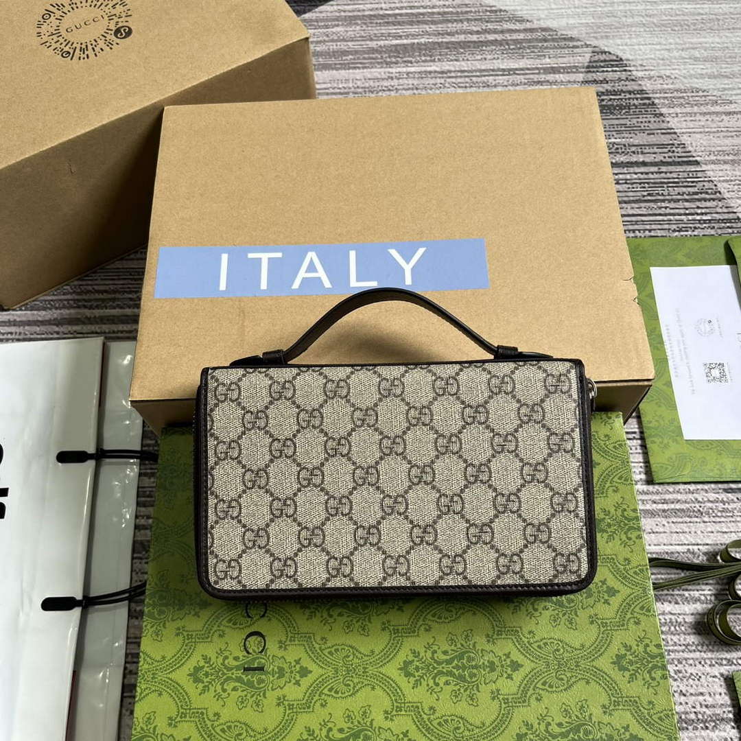 Gucci 336298 GG Travel Document Package Brown - Default Title - View 1