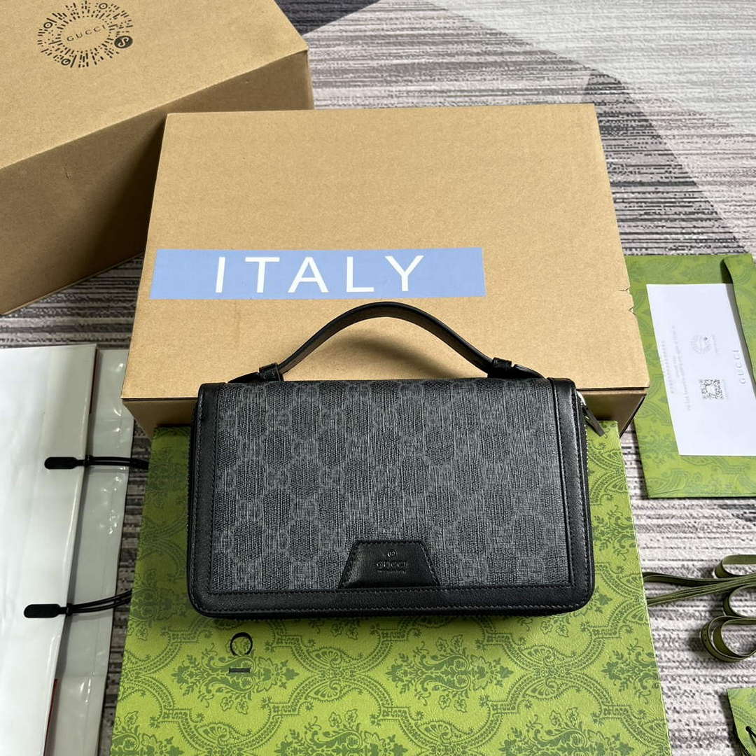 Gucci 358933 GG Travel Document Package Black - Default Title - View 1