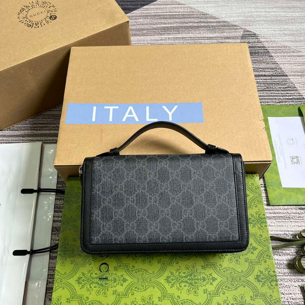 Gucci 358933 GG Travel Document Package Black