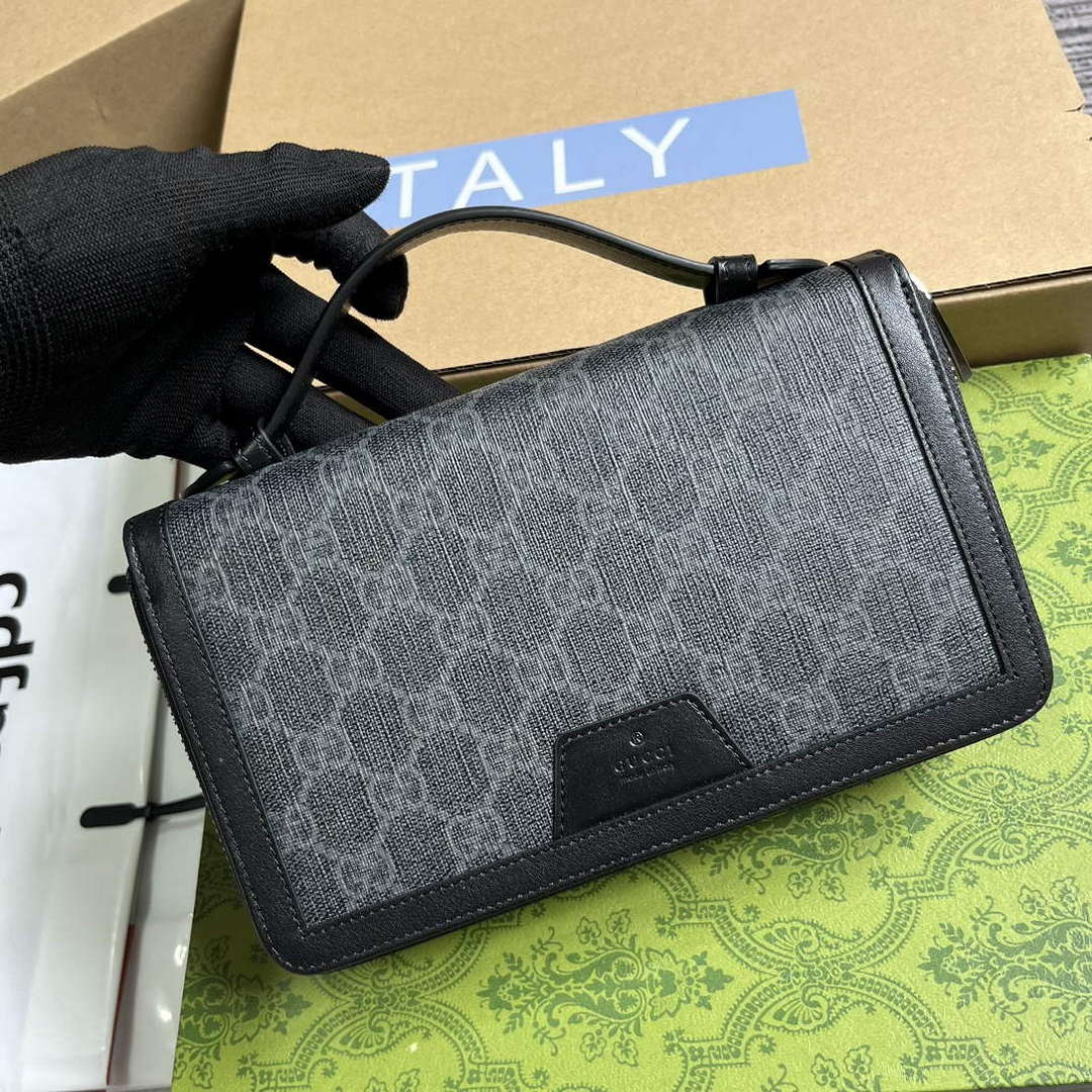 Gucci 358933 GG Travel Document Package Black