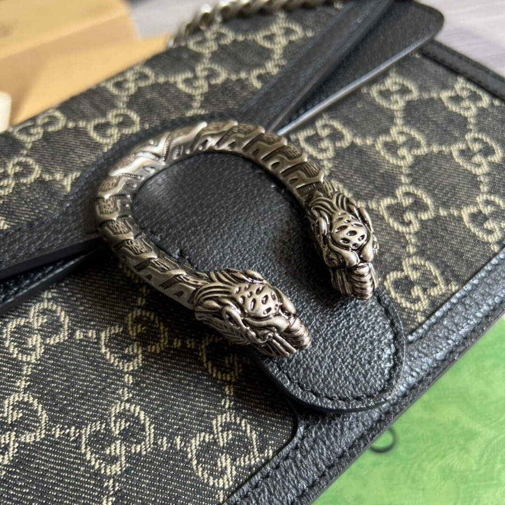 Gucci 400249 Dionysus Small GG Shoulder Bag Beige Blue