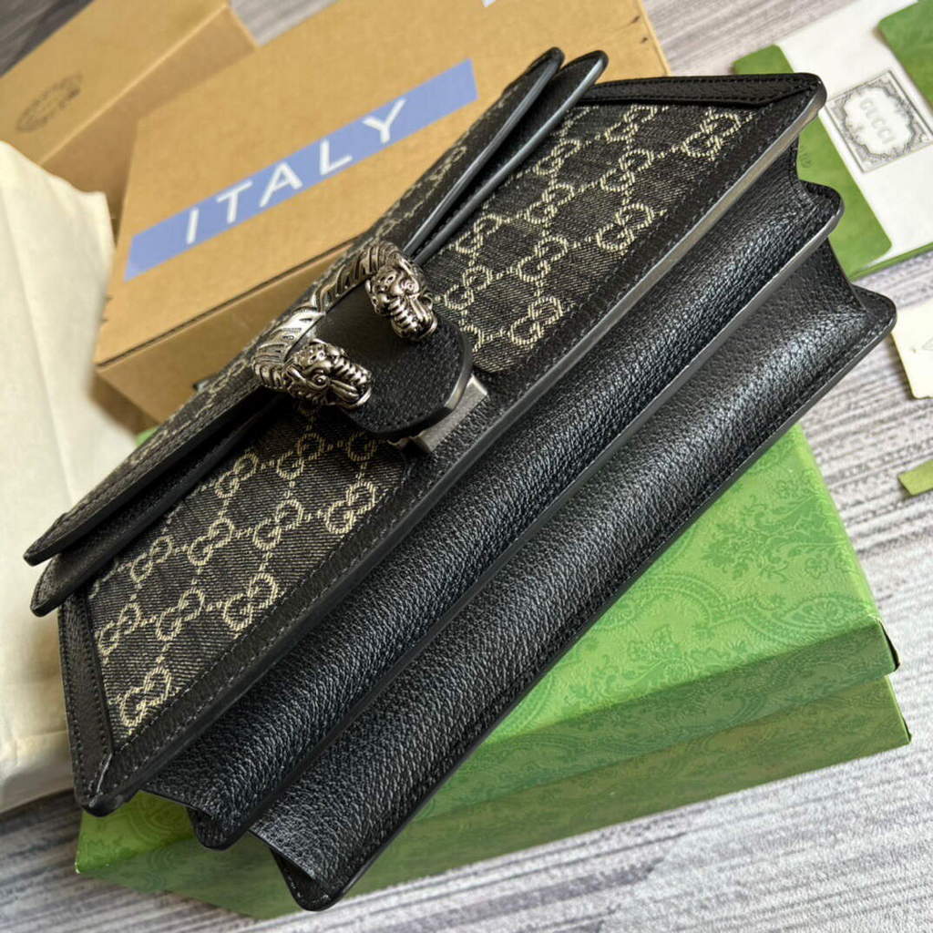 Gucci 400249 Dionysus Small GG Shoulder Bag Beige Blue