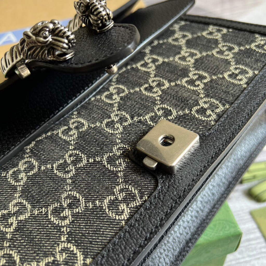 Gucci 400249 Dionysus Small GG Shoulder Bag Beige Blue