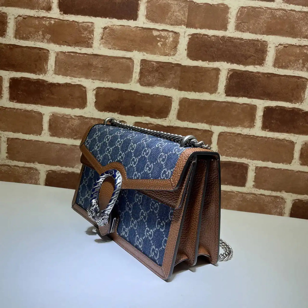 Gucci 400249 Dionysus Small GG Shoulder Bag Navy Blue