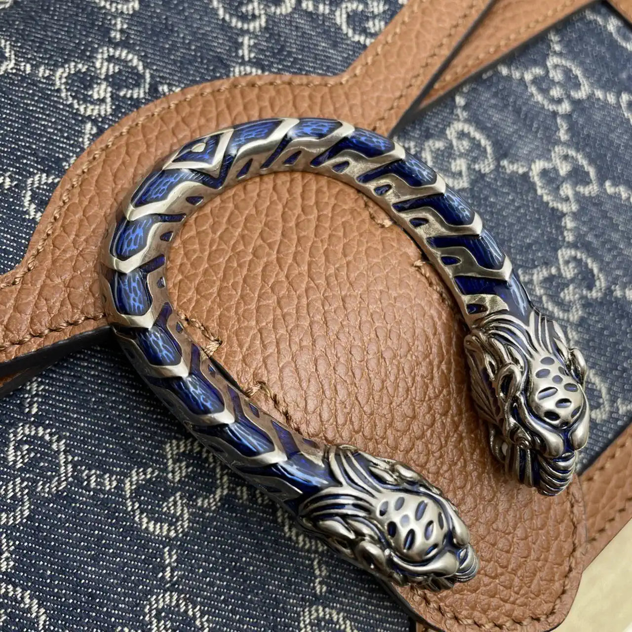 Gucci 400249 Dionysus Small GG Shoulder Bag Navy Blue