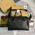 Gucci 406380 GG Embossed Duffle Bag Black
