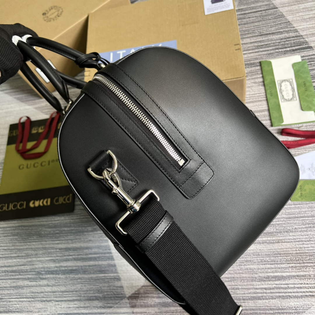 Gucci 406380 GG Embossed Duffle Bag Black
