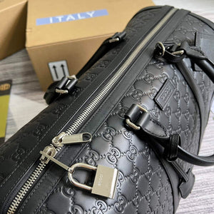 Gucci 406380 GG Embossed Duffle Bag Black - Default Title - View 8