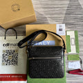 Gucci 406410 GG embossed small messenger bag Black - Default Title - View 1
